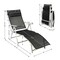 Costway Folding Chaise Lounge Chair w/Cushion Black\Gray\Turquoise
